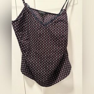 Banana Republic Black and Red Diamond Print Blouse